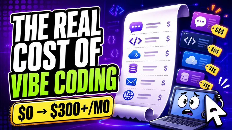 Vibe coding can cost nothing, $20 a month, or quietly become a $200 habit. Here is what AI subscriptions, APIs, hosting, databases, and the rest actually add up to.