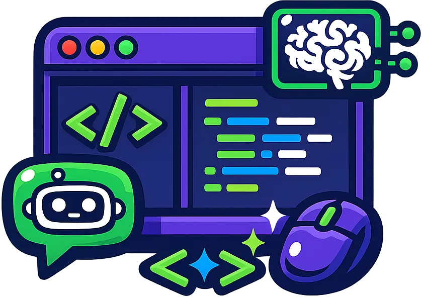 Builder and IDE logos with a launch-ready vibe coding setup