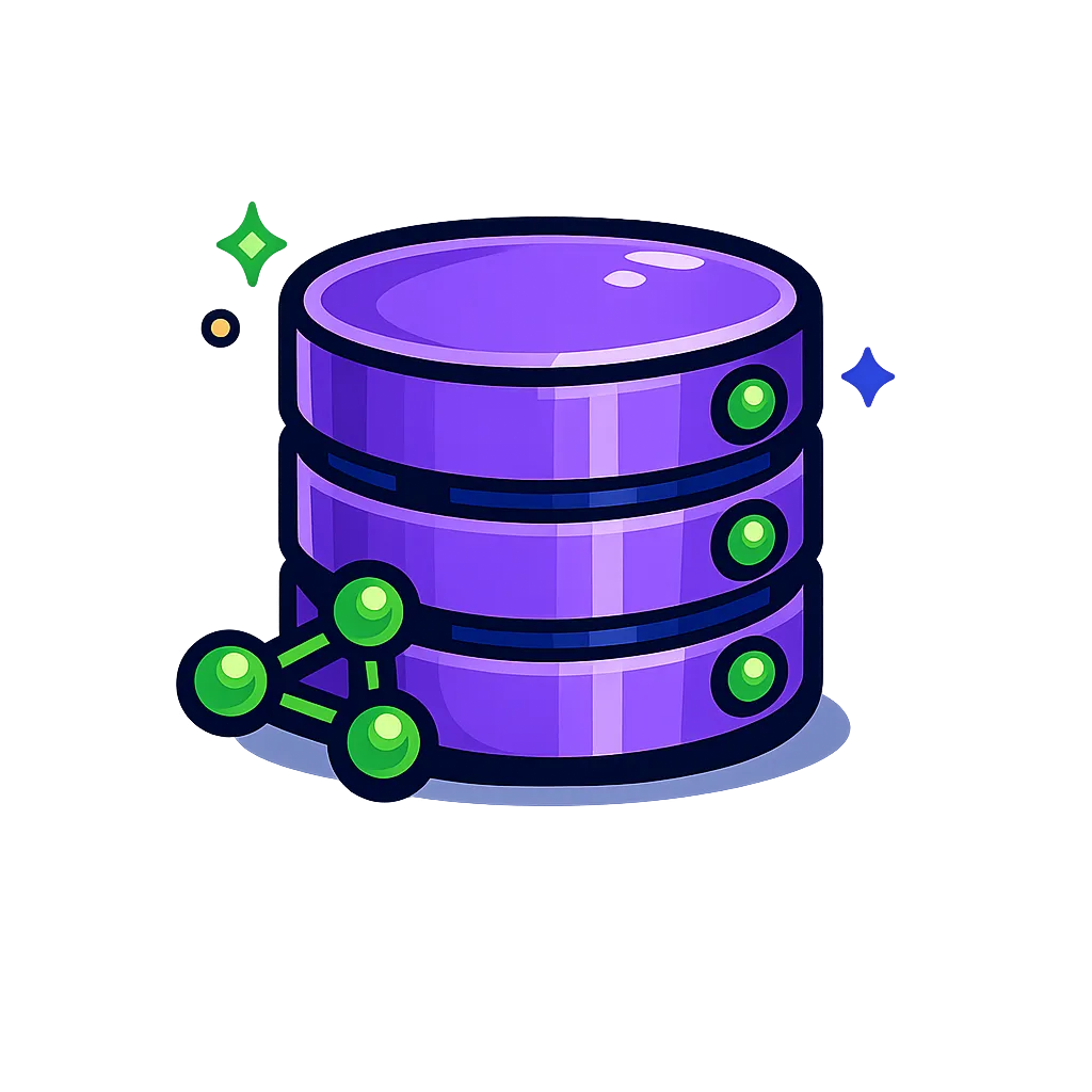 Database provider logos and data illustration