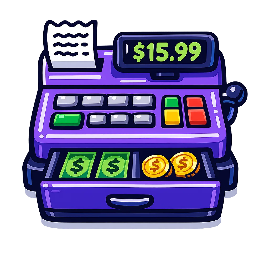 Payment provider logos and checkout illustration